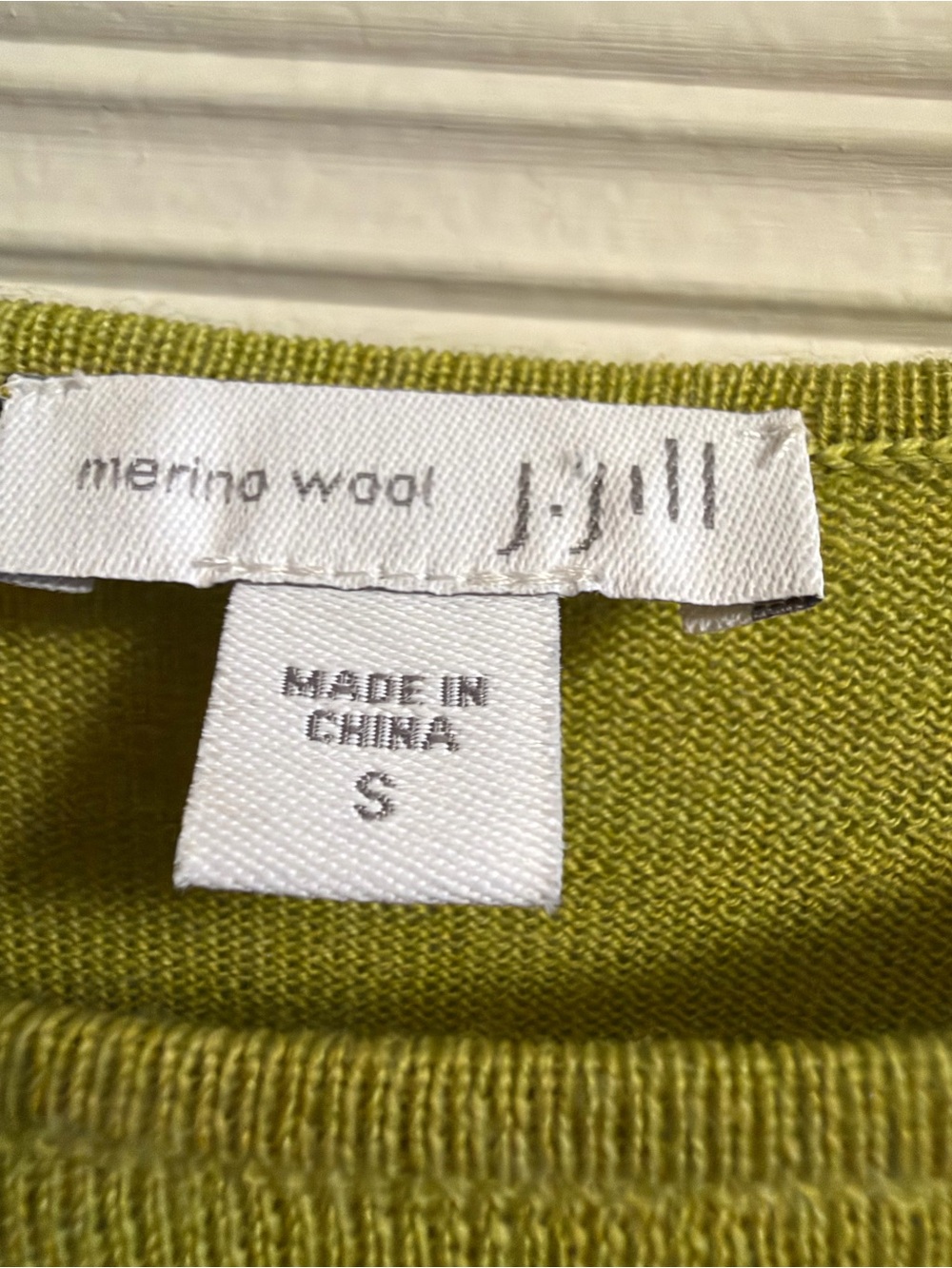 J. Jill 100% Merino Wool Tunic Sweater Small Green Hi Low Side Slit Knit - Picture 6 of 11